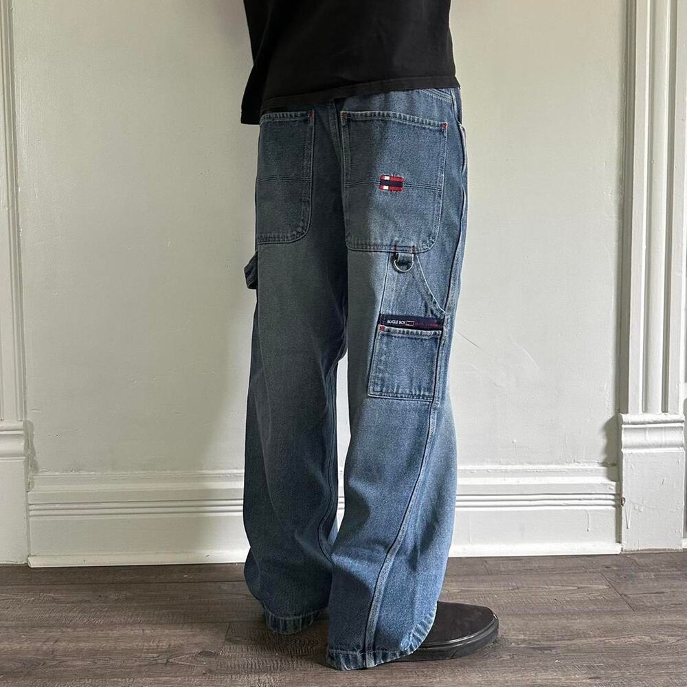 Vintage Y2K Bugle Boy Baggy Wide Leg Relaxed Denim Carpenter Jeans